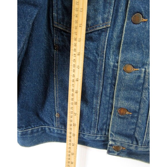 VINTAGE Rustler Jacket XL Trucker Moto Button Up Denim 80s 90s USA * - Picture 5 of 14